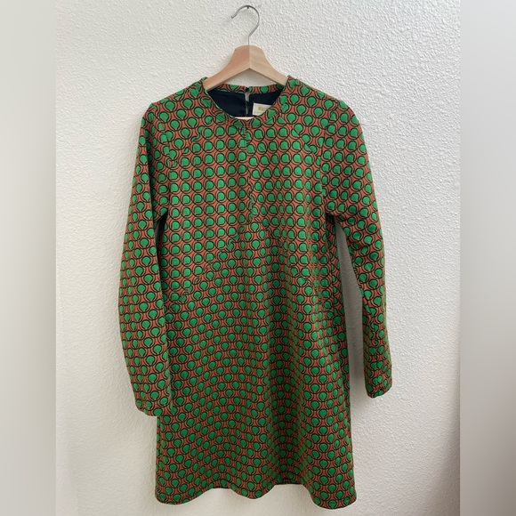 NWT Maeve mod long sleeve dress - small. Green and orange - Picture 3 of 5